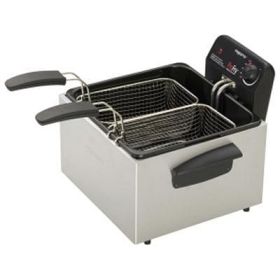 Professional Dual Element Immersion Fryer - Fry Two Foods Simultaneously - 12-Cup Capacity - Fast Preheating and Temperature Recovery