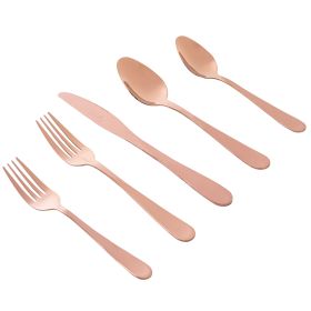 Gibson Home Stravidia 20 Piece Flatware Set in Rose Gold Stainless Steel - Elegant and Versatile Dining Set