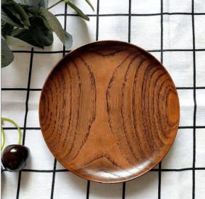 Size: S - Wood Tableware Whole Wood Dish Japanese Hotel Dim Sum Dish Solid Wood