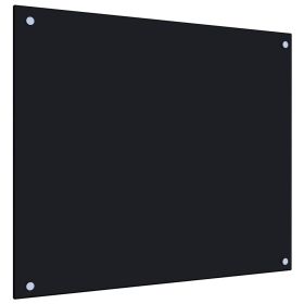 vidaXL Kitchen Backsplash Black 27.6"x23.6" Tempered Glass - Heat-Resistant, Easy to Clean, and Stylish