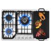 Gas Cooktop 30/36 Inch, 5 Burner Gas Stove Top, Built in Stainless Steel, LPG/NG Convertible Propane Cooktop - 30inch(with Griddle)