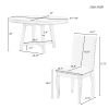 TREXM 5-Piece Farmhouse Dining Table Set Wood Round Extendable Dining Table and 4 Upholstered Dining Chairs (Natural Wood Wash)