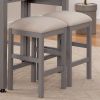 Rustic 5pc Dining Set Counter Height Dining Table w Storage drawer Faux Marble Top 4x Stools Light Gray Dining Room Furniture