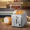 2-Slice Toaster with 1.5 inch Wide Slot, 5 Browning Setting and 3 Function: Bagel, Defrost & Cancel, Retro Stainless-Steel Style