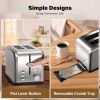 2-Slice Toaster with 1.5 inch Wide Slot, 5 Browning Setting and 3 Function: Bagel, Defrost & Cancel, Retro Stainless-Steel Style