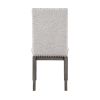 Rustic Design Dining Table 9pc Set Gray Finish Table w Extension leaf and 8x Fabric Upholstered Side Chairs Modern Dining Room Furniture