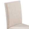 TREXM Faux Marble 5-Piece Dining Set Table with 4 Thicken Cushion Dining Chairs Home Furniture, White/Beige+Black