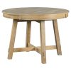 TREXM 5-Piece Farmhouse Dining Table Set Wood Round Extendable Dining Table and 4 Upholstered Dining Chairs (Natural Wood Wash)