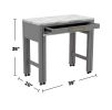Rustic 5pc Dining Set Counter Height Dining Table w Storage drawer Faux Marble Top 4x Stools Light Gray Dining Room Furniture