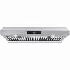 30 inch Under Cabinet Range Hood 3-Speed Touch Panel 800CFM Vent Remote Control - sliver